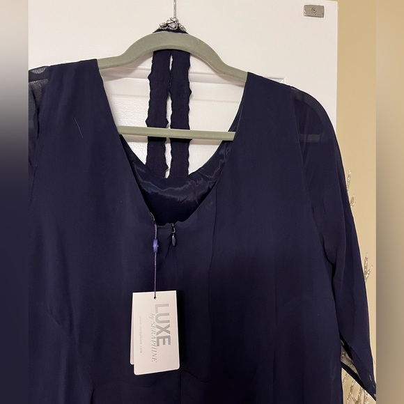 NWT Seraphine Gisele Deep Blue Beaded Maternity Cocktail Dress size 10 - Picture 10 of 12